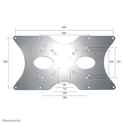 Neomounts by Newstar VESA Conversion Plate from VESA 75x75mm & 100x100mm to 200x100mm, 200x200mm & 400x200mm - Silver										